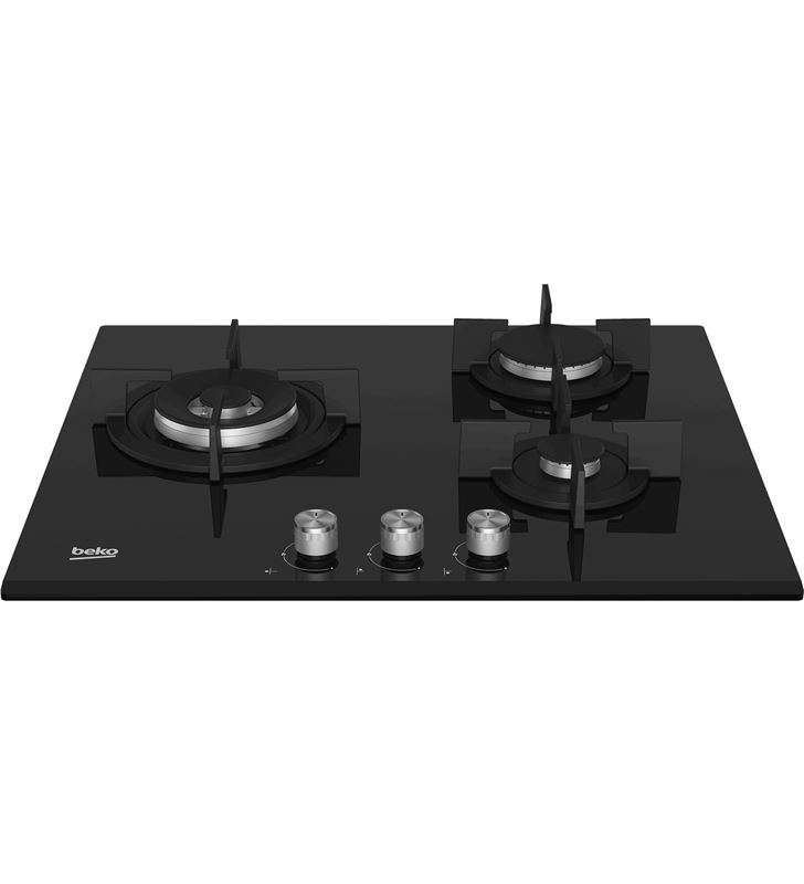 Beko HISW 63222 SO encimera gas cristal 60cm / 3 fuegos (2 + 1 wok doble corona) / soportes hi modelo nuevo - 77104312_518367336