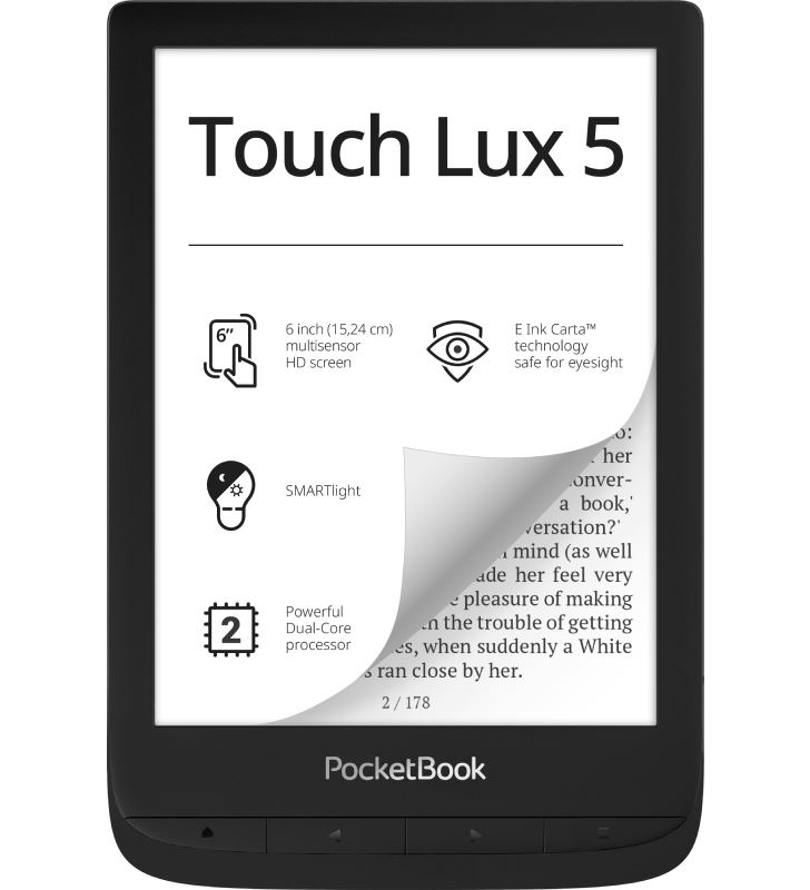 Pocketbook PB628-P BLACK lux5 negro e-book libro electrónico 6'' e ink táctil hd 8gb ranu - +22844