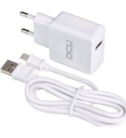 Dcu 37250000 cargador blanco pared 5v 2.4a + cable conector usb a tipo c 1m - +21214