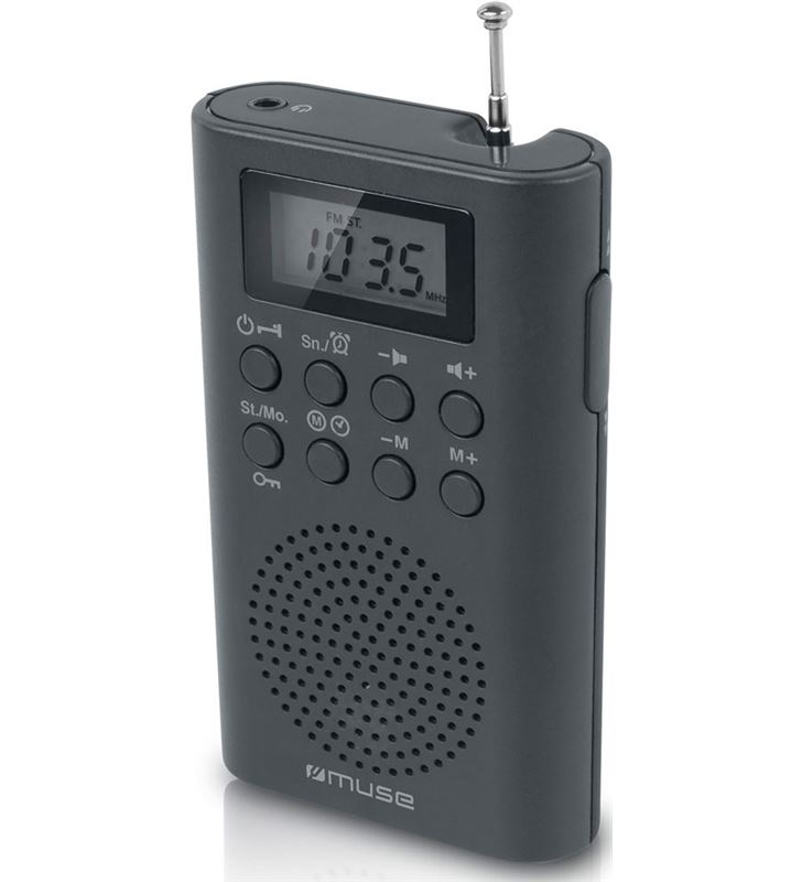 Muse M-03 R negro radio analógica de bolsillo fm con altavoz integrado - +21462