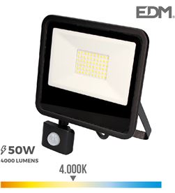 Edm foco proyector led 50w 4000 lm 4000k luz dia con sensor de presencia 8425998703580 - 70358