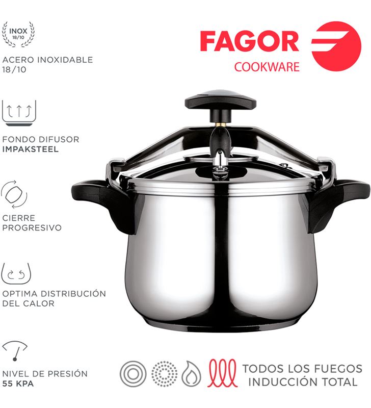 Fagor olla clasica bombeada 6l inox 18/10 8429113800109 - 78501