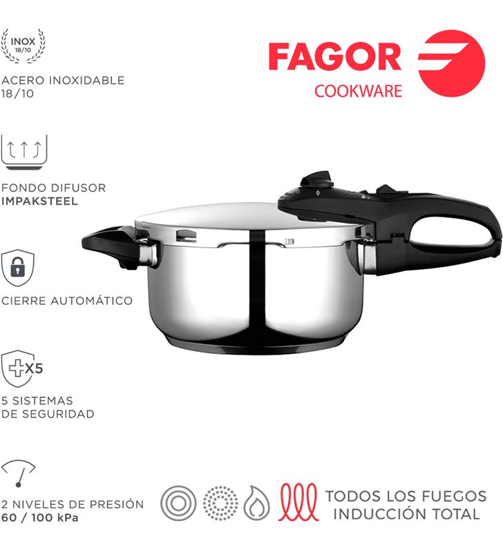 Fagor olla super rápida duo 4l inox 18/10 8429113800017 - 78506