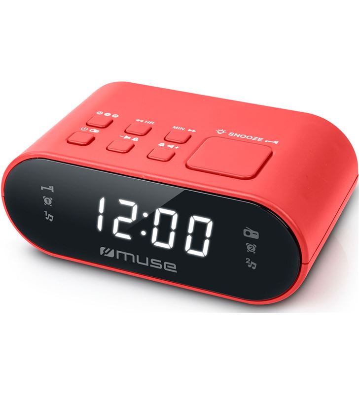 Muse M-10 RED m-10 rojo radio despertador fm con altavoz integrado - +21465
