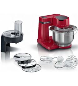 Bosch MUMS2ER01 robot de cocina mum serie 2/ 700w/ capacidad 3.8l/ rojo/ 7 accesorios - MUMS2ER01