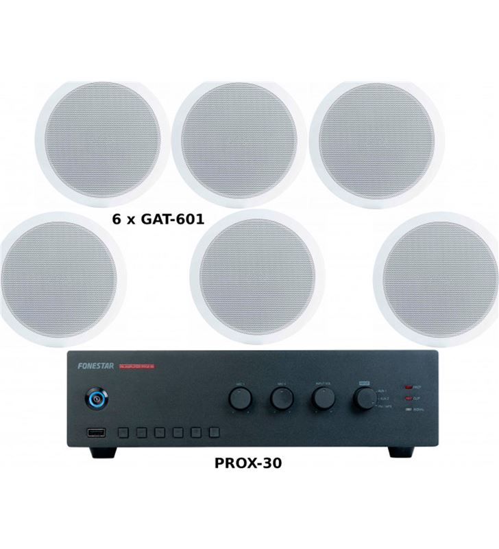 Fonestar +23702 #14 pack ahorro 150 - amplificador prox-60 + seis altavoces de techo g pack-ahorro-150 - +23702 #14