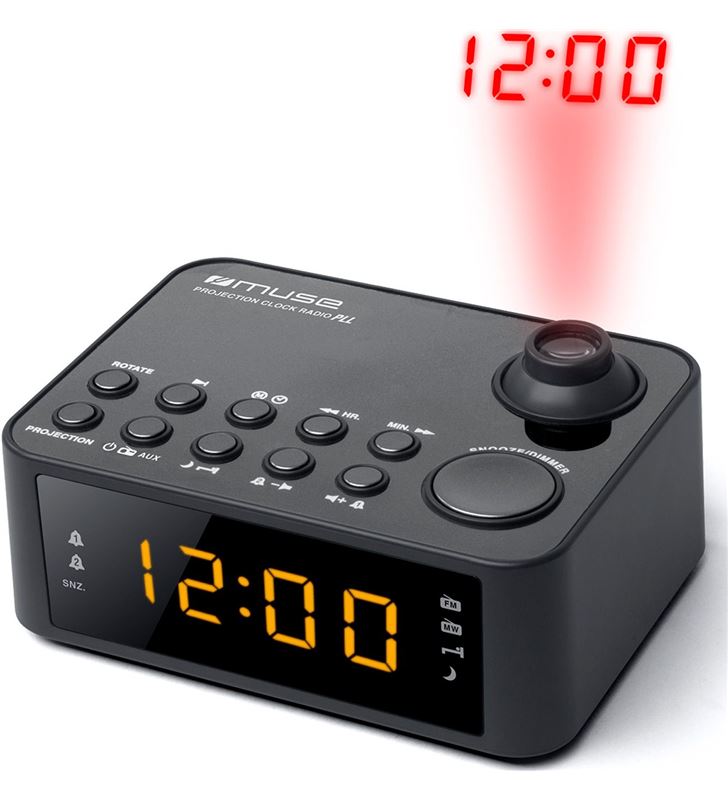 Muse +23774 #14 m-178 p negro radio despertador am/fm con altavoz integrado y proyecto m178p - +23774 #14
