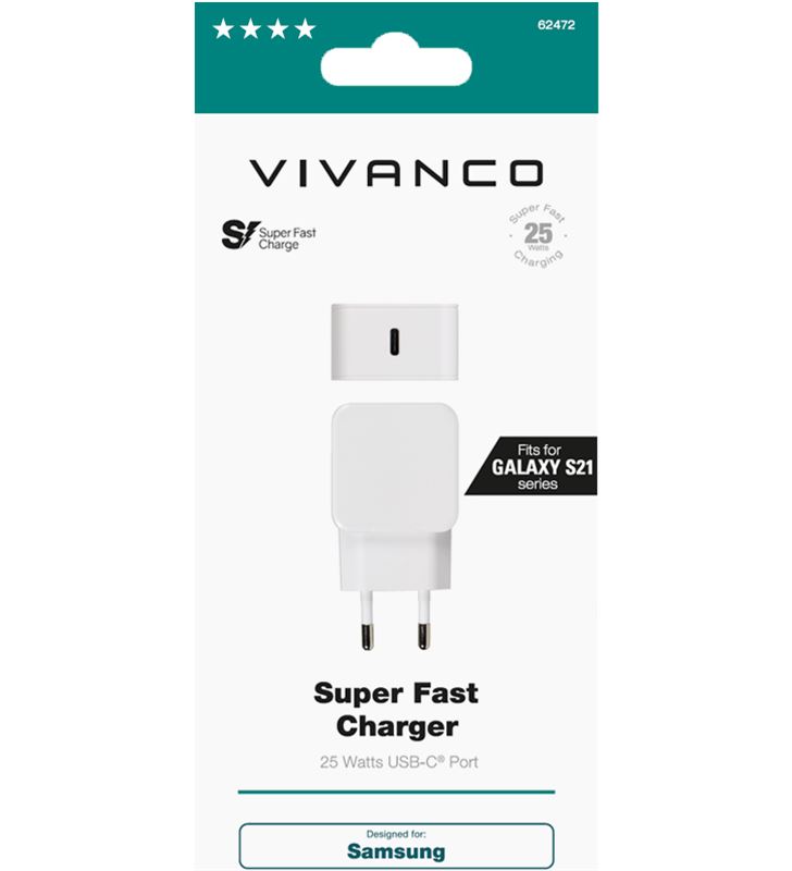 Vivanco 62472 cargador super rápido 3.0 25w 3a out tipo c - 92043060_8588985085