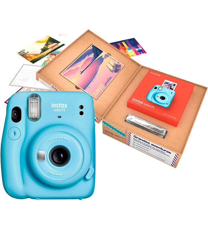 Fujifilm +25862 #14 instax mini 11 sky blue / cámara instantánea / bundle grandes aven grandes aventur - +25862 #14