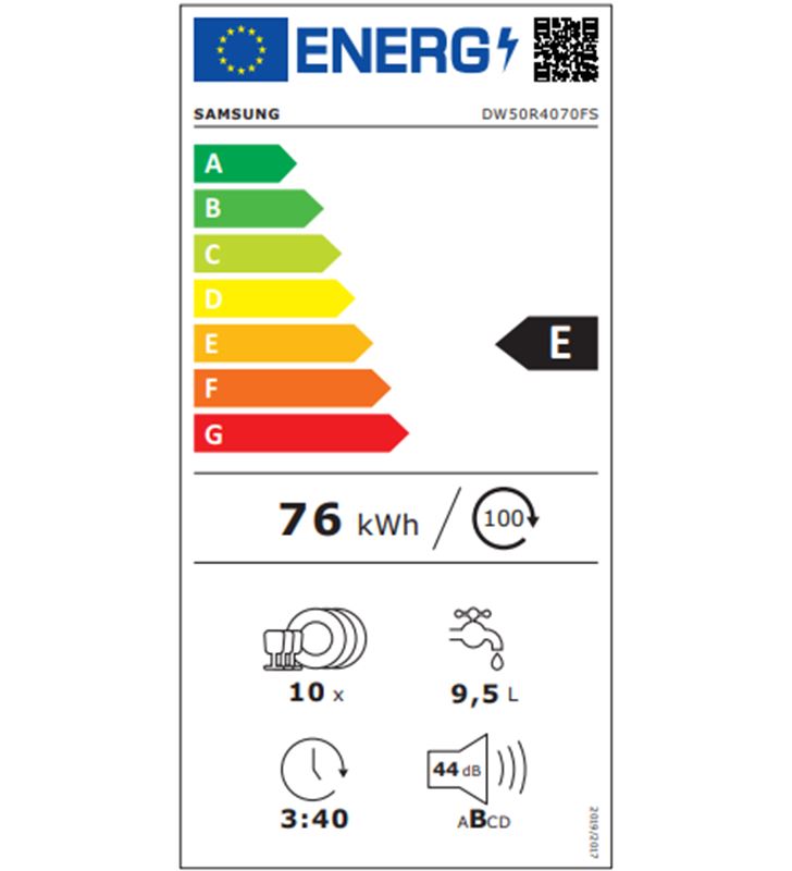 Samsung DW50R4070FS lavavajillas clase e 10 servicios 6 programas 45 cm - 8806090320996