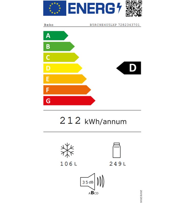 Beko B5RCNE405LXP beyond combi neo frost d compresor pros 203.5cm x59.5x66.3cm - B5RCNE405LXP-5