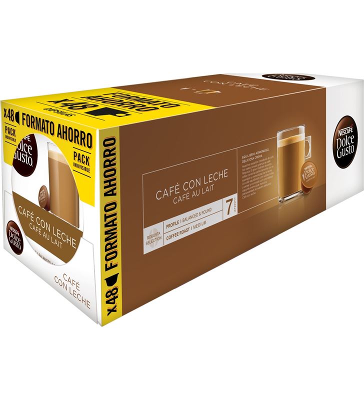 Dolce 12486522 pack café con leche gusto (3 cajas de 16 cápsulas) - 82015