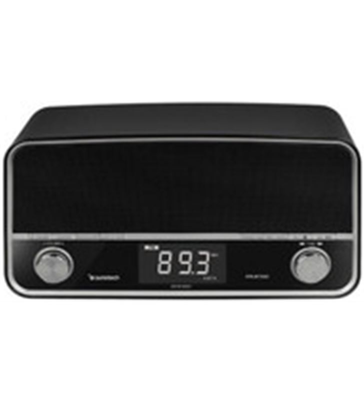 Color Negro 6 W, Alarma, Puerto USB, Auxiliar Radio Bluetooth multifunción de diseño Retro Sunstech RPRUBT5000BK 