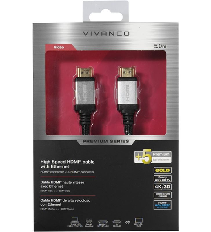 Vivanco 42203 cable premium hdmi 5m 4k Accesorios - 55183325_3741713509