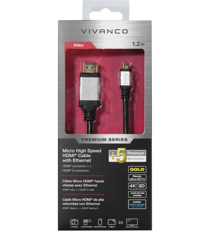 Vivanco 42205 cable micro hdmi-hdmi 1,2m Accesorios - 55183366_0200505512